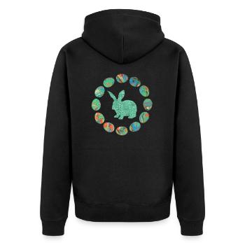 hase im eierkranz e 4 - Veste à capuche bio Premium Unisexe - noir - Dos - Nico (187cm)