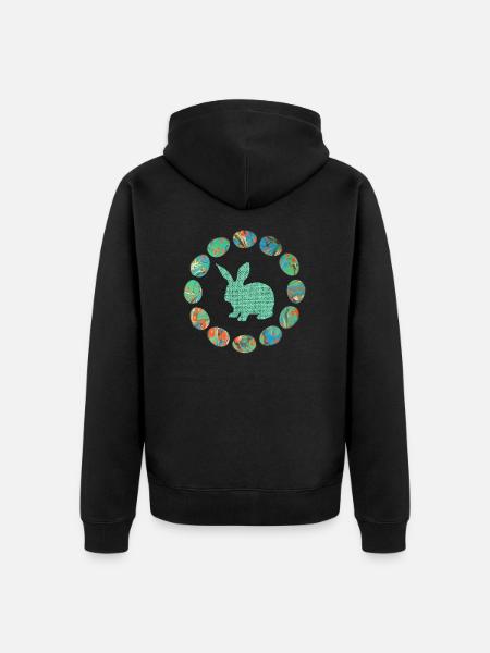 hase im eierkranz e 4 - Veste à capuche bio Premium Unisexe - noir