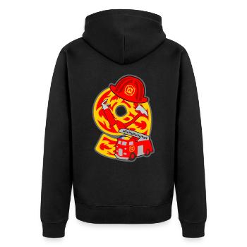 Feuerwehrmann 9. Geburtstagsparty Nummer 9 - 9 Jah - Unisex Premium Bio Zip Hoodie - Schwarz - Hinten - Nico (187cm)