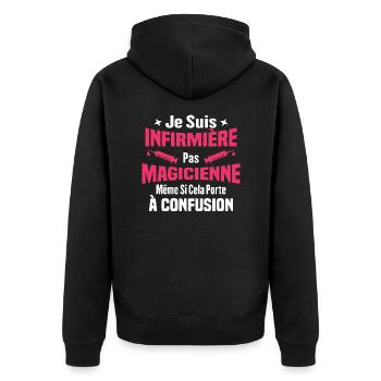 Je suis une infirmière pas magicienne - Veste à capuche bio Premium Unisexe - noir - Dos - Nico (187cm)