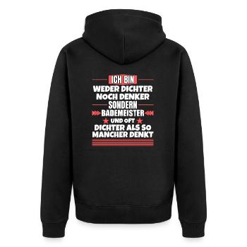 Ni poètes, ni penseurs, mais sauveteurs - Veste à capuche bio Premium Unisexe - noir - Dos - Nico (187cm)