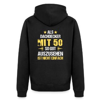 Avec 50 beaux couvreurs - Veste à capuche bio Premium Unisexe - noir - Dos - Nico (187cm)