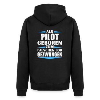 Le pilote a atterri dans le mauvais emploi - Veste à capuche bio Premium Unisexe - noir - Dos - Nico (187cm)