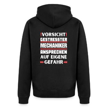Ne parlez pas à un mécanicien stressé ! - Veste à capuche bio Premium Unisexe - noir - Dos - Nico (187cm)