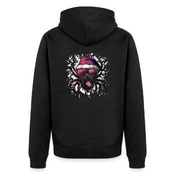 Tarantula Weihnachten Lustig - Unisex Premium Bio Zip Hoodie - Schwarz - Hinten - Nico (187cm)