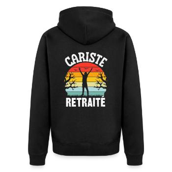 cariste retraité - Veste à capuche bio Premium Unisexe - noir - Dos - Nico (187cm)