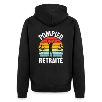 pompier retraité - Veste à capuche bio Premium Unisexe - noir - Dos - Nico (187cm)