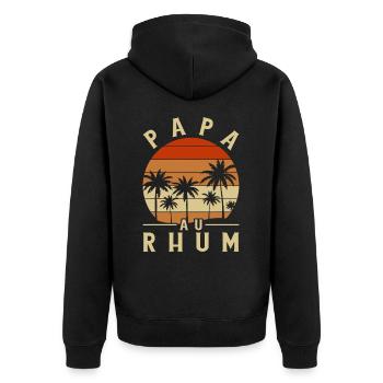 Papa Au Rhum Apéro Fête Des Pères - Veste à capuche bio Premium Unisexe - noir - Dos - Nico (187cm)