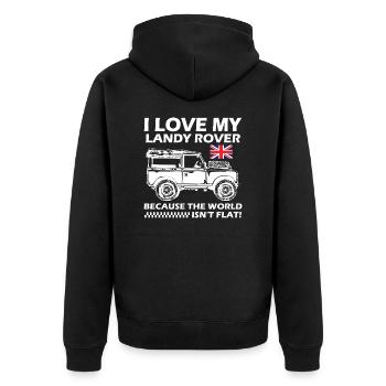 Landy Rover i love my OFFROAD Defender Custom 4x4 - Unisex Premium Organic Zip Hoodie - black - Back - Nico (187cm)