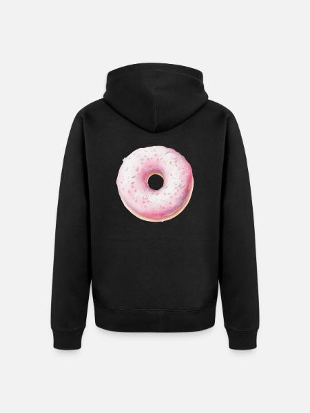 Doughnut - Unisex Premium Organic Zip Hoodie - black