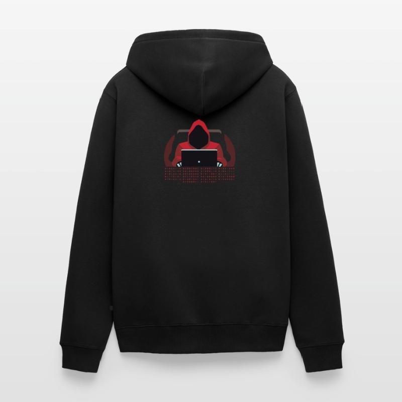 Hacker Binary Code Unisex Premium Organic Zip Hoodie