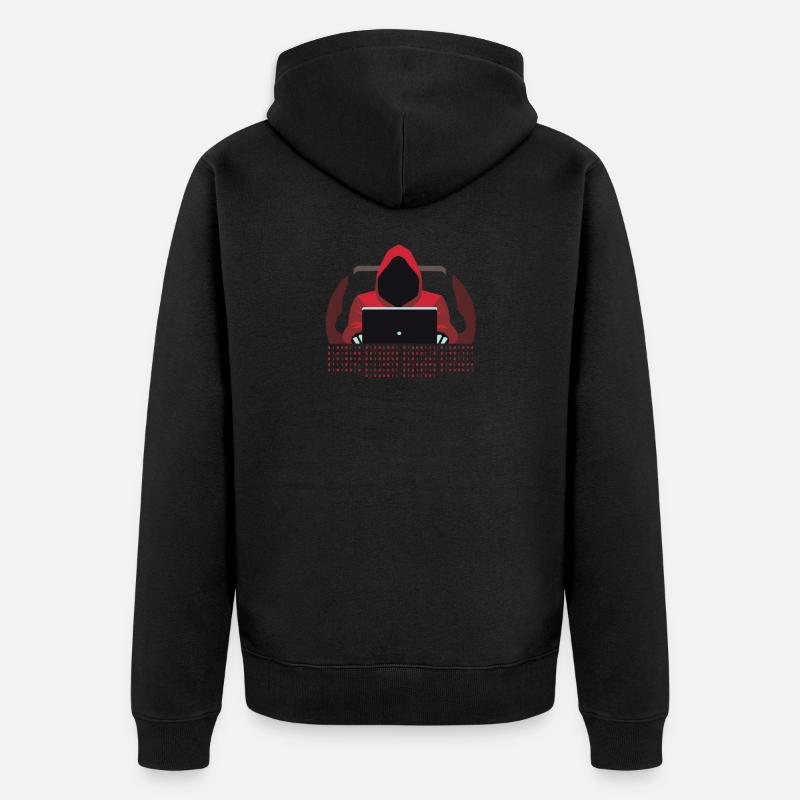 Hacker Binär Code - Unisex Premium Bio Zip Hoodie - Schwarz