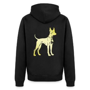 Silhouette de chien doberman - Veste à capuche bio Premium Unisexe - noir - Dos - Nico (187cm)