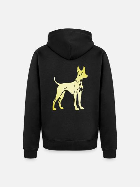 Doberman Dog Silhouette - Unisex Premium Organic Zip Hoodie - black