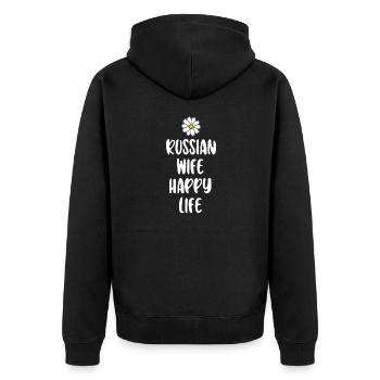 Femme russe Happy Life Costume russe Russie - Veste à capuche bio Premium Unisexe - noir - Dos - Nico (187cm)
