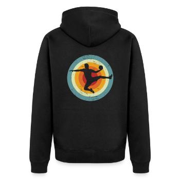 Handball, handball player, handball player Silhouette - Unisex Premium Organic Zip Hoodie - black - Back - Nico (187cm)