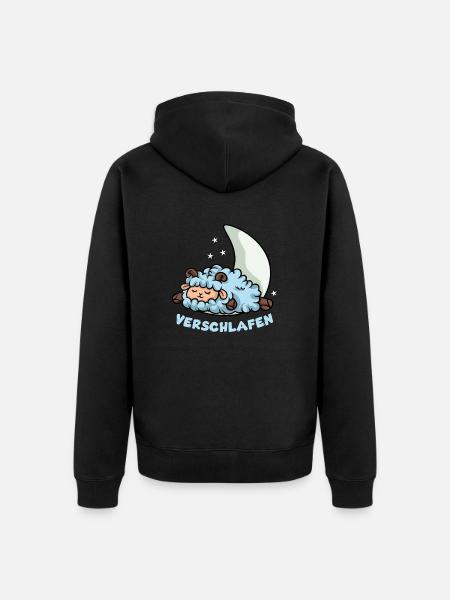 Verschlafen Schaf - Unisex Premium Bio Zip Hoodie - Schwarz
