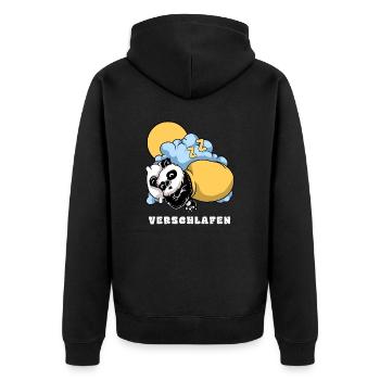 Verschlafen - Unisex Premium Bio Zip Hoodie - Schwarz - Hinten - Nico (187cm)