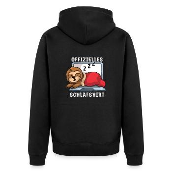 Offizielles Schlafshirt Niki Faultier - Unisex Premium Bio Zip Hoodie - Schwarz - Hinten - Nico (187cm)