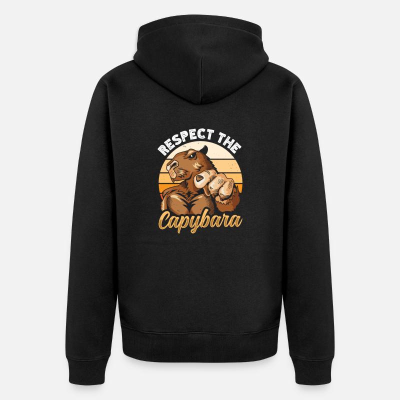 Respectez le Capybara - Veste à capuche bio Premium Unisexe - noir
