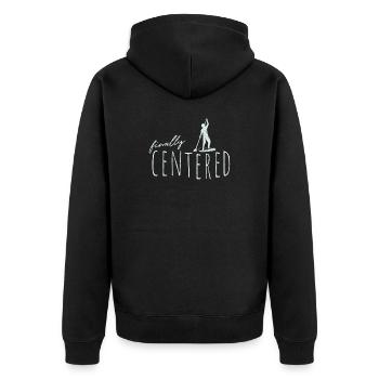 Finally Centered Yoga SUP Surfer Stand Up Paddling - Unisex Premium Organic Zip Hoodie - black - Back - Nico (187cm)
