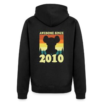 Koalas sind beeindruckend - Unisex Premium Bio Zip Hoodie - Schwarz - Hinten - Nico (187cm)