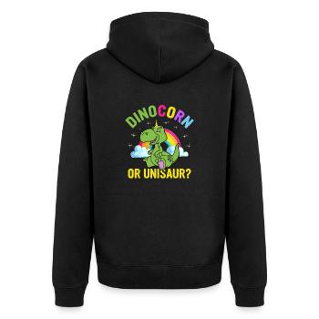 Funny Cute Dinosaur Unicorn - Dinocorn ou unisaure - Veste à capuche bio Premium Unisexe - noir - Dos - Nico (187cm)