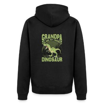 Dinosaur Grandpa - Pops - My Favorite Dinosaur - Veste à capuche bio Premium Unisexe - noir - Dos - Nico (187cm)