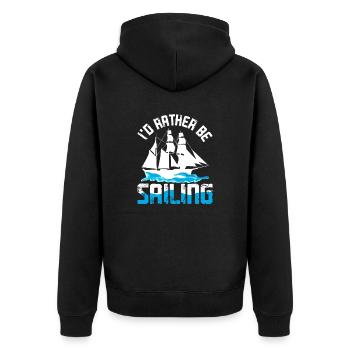 Segelboot Segelboot Yacht Nautical Retreat Plan - Unisex Premium Bio Zip Hoodie - Schwarz - Hinten - Nico (187cm)