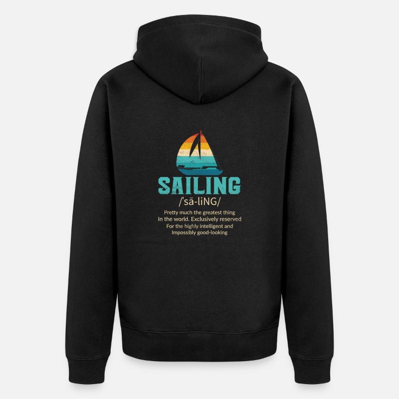 I love Sailing - Veste à capuche bio Premium Unisexe - noir