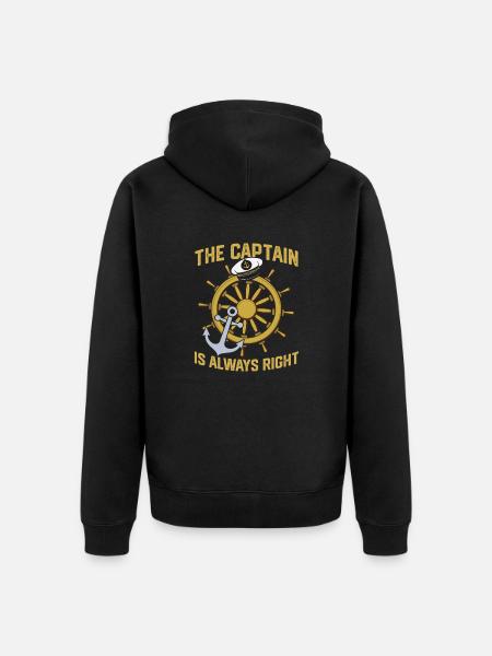 Team Captain Sailing symbol - Unisex Premium Organic Zip Hoodie - black