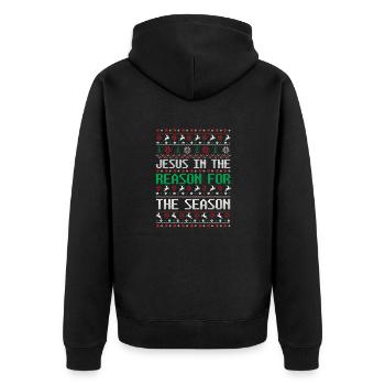 Christmas Reindeer Snow - Ugly Christmas - Unisex Premium Organic Zip Hoodie - black - Back - Nico (187cm)