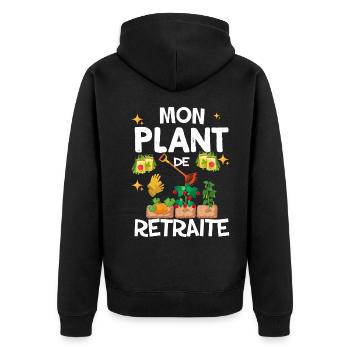 Le Meilleur Plan Pour La Retraite Cadeau Jardin - Veste à capuche bio Premium Unisexe - noir - Dos - Nico (187cm)