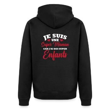 Je suis une super maman - Veste à capuche bio Premium Unisexe - noir - Dos - Nico (187cm)