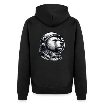 Bear, Astronaut, Space, Space - Unisex Premium Organic Zip Hoodie - black - Back - Nico (187cm)