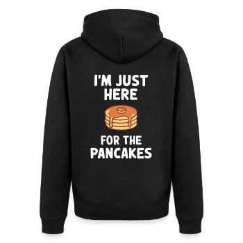 Pancakes Frühstück Essen Pancake - Unisex Premium Bio Zip Hoodie - Schwarz - Hinten - Nico (187cm)