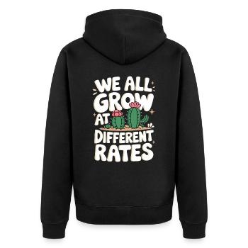 Cactus Cacti Desert Plant - Unisex Premium Organic Zip Hoodie - black - Back - Nico (187cm)