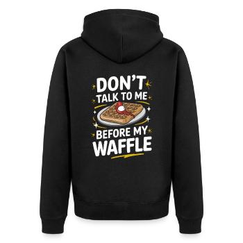 Waffles Breakfast Sweets - Unisex Premium Organic Zip Hoodie - black - Back - Nico (187cm)
