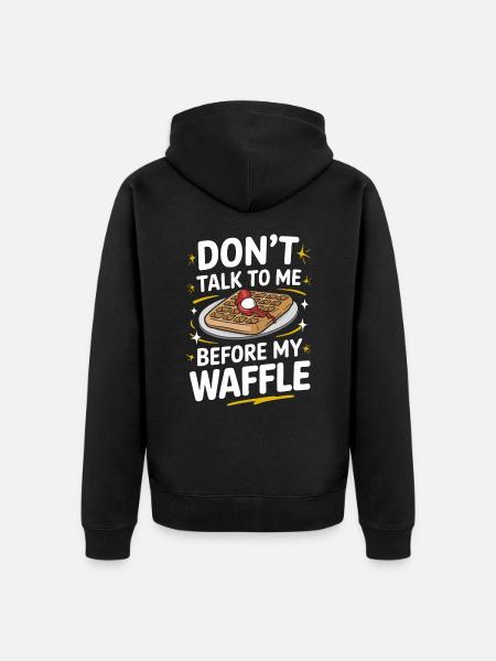 Waffles Breakfast Sweets - Unisex Premium Organic Zip Hoodie - black