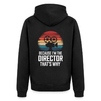 Filmemacher Filmregisseur Kameramann Film - Unisex Premium Bio Zip Hoodie - Schwarz - Hinten - Nico (187cm)