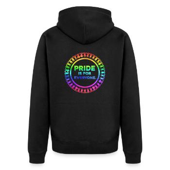 Pride is for Everyone - Unisex Premium Organic Zip Hoodie - black - Back - Nico (187cm)