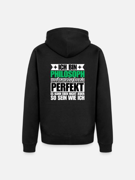 Perfekter Philosoph - Unisex Premium Bio Zip Hoodie - Schwarz