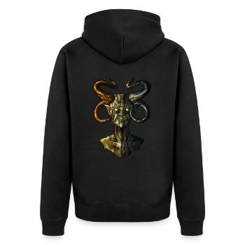 Devil 2 - Unisex Premium Organic Zip Hoodie - black - Back - Nico (187cm)