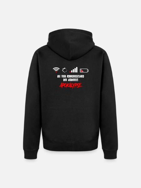 Apokalypse - WLAN - Internet - Akku aus - Unisex Premium Bio Zip Hoodie - Schwarz
