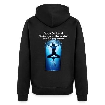 Yoga Swimming Swimmer Swim Underwater - Unisex Premium Organic Zip Hoodie - black - Back - Nico (187cm)