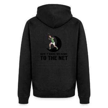 Tennis Matchball Tennisspieler Netzball - Unisex Premium Bio Zip Hoodie - Schwarz - Hinten - Nico (187cm)