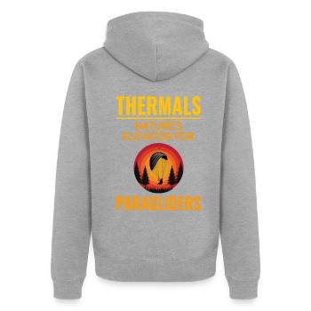 Gleitschirmpilot Gleitschirm Abenteuer Thermik - Unisex Premium Bio Zip Hoodie - Grau meliert - Hinten - Nico (187cm)