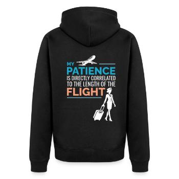 Flight Attendant Aviation Cabin Crew Air Hostess - Unisex Premium Organic Zip Hoodie - black - Back - Nico (187cm)