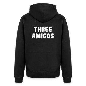 Trois amigos trois triplés amigos cadeau - Veste à capuche bio Premium Unisexe - noir - Dos - Nico (187cm)