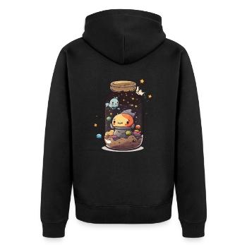 Conteneur cosmique - Veste à capuche bio Premium Unisexe - noir - Dos - Nico (187cm)